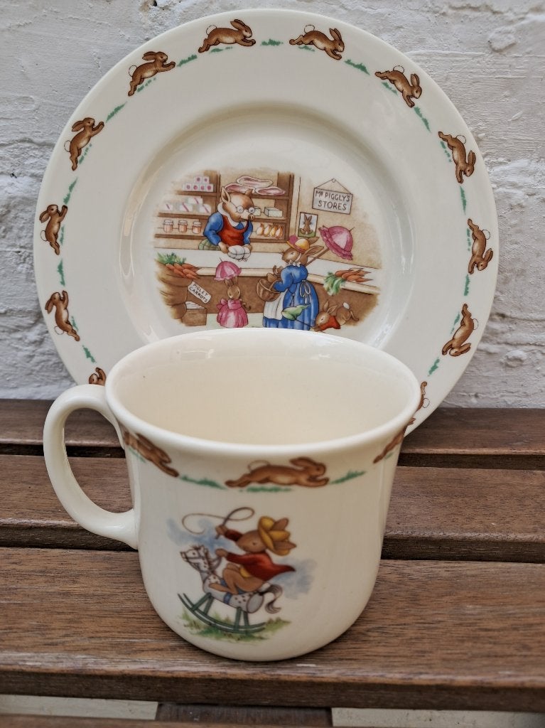 Royal Doulton Bunnykins beker/bordenset voor kinderen, Ophalen of Verzenden