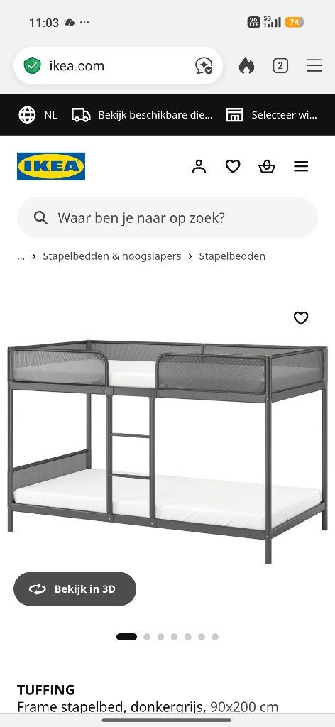 Tuffing stapelbed, Ophalen, Gebruikt, Stapelbed