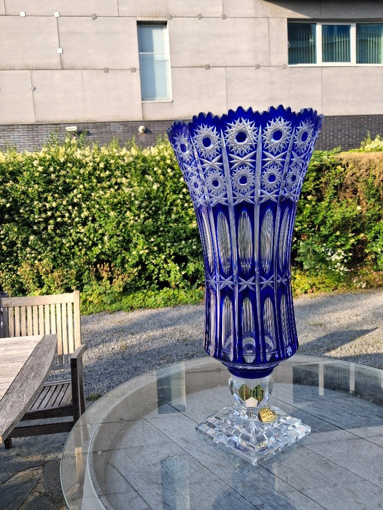 Kristallen vaas blauw, Ophalen