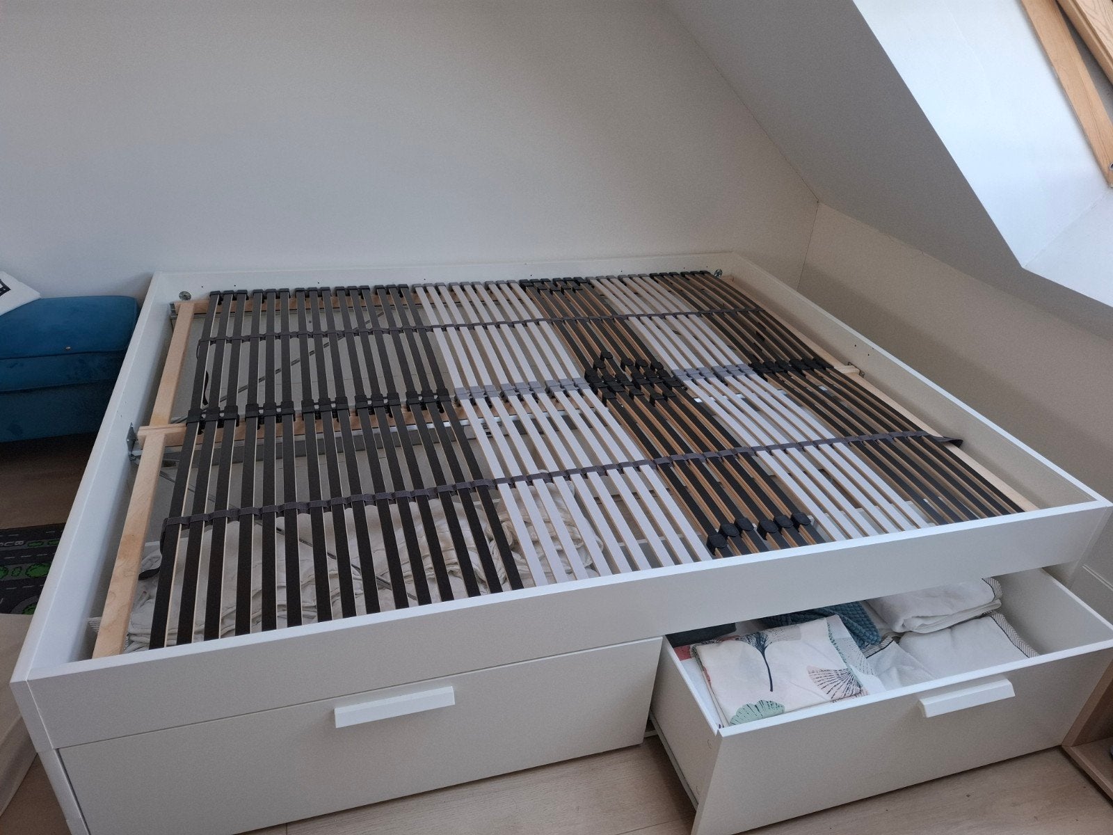 Ikea bed Brimnes 160  200 cm, Enlèvement, Blanc, 200 cm