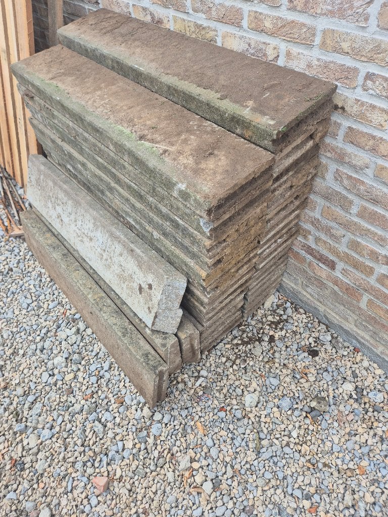 Boordstenen beton, Tuin en Terras, Bielzen en Borduren, Ophalen, Gebruikt, Minder dan 25 cm, Border