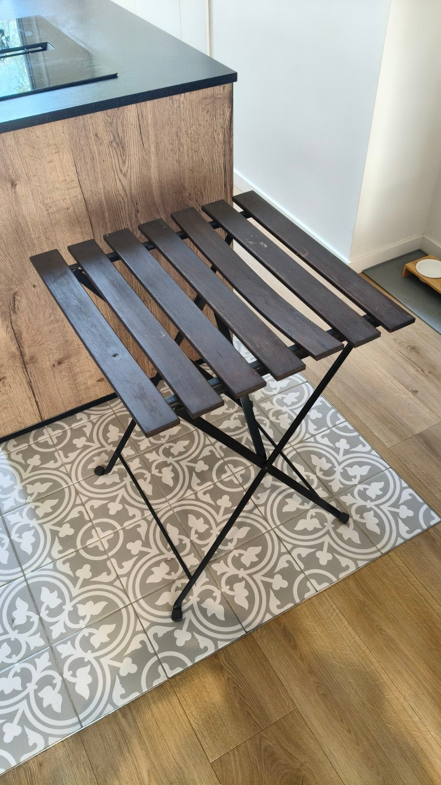 Petite table de jardin, 55cm idéal balcon., Gebruikt, Vierkant, Hout