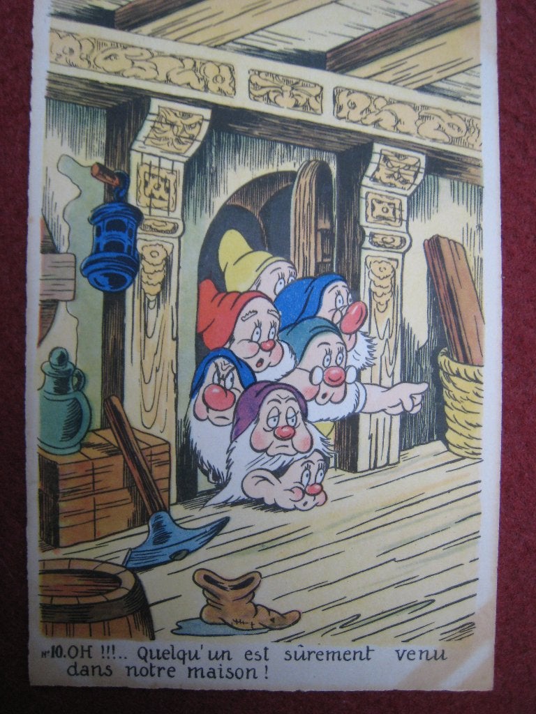 Walt Disney Blanche-Neige CP Seven Dwarfs 1945 numéro 10, Enlèvement ou Envoi, Blanche-Neige ou Belle au Bois Dormant, Utilisé