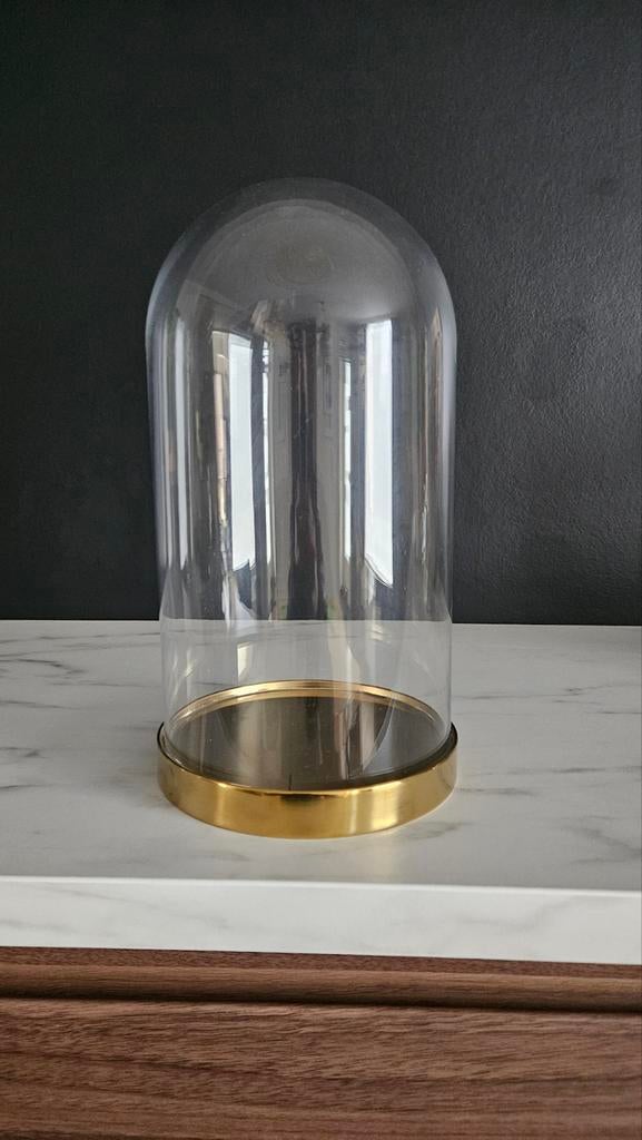 Glazen stolp met gouden schotel 26cm, Enlèvement