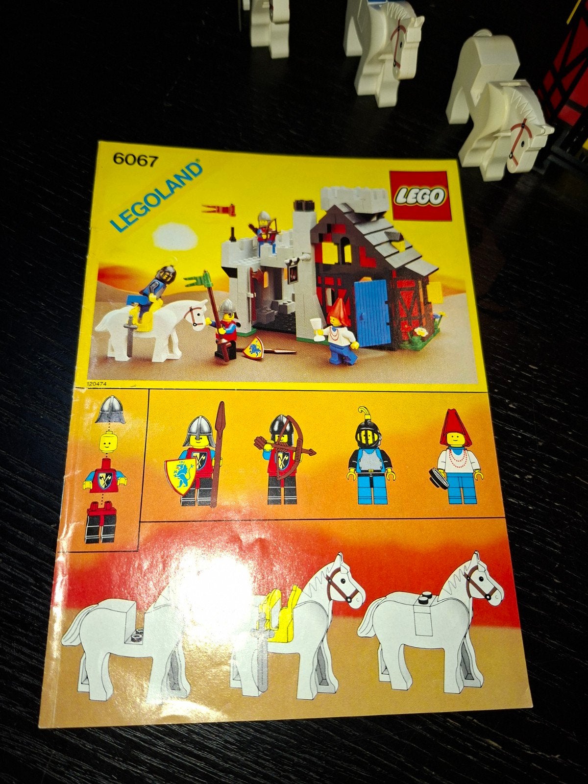 Vintage retro lego set 6067 ridder set met doos en handleidi, Enlèvement, Lego