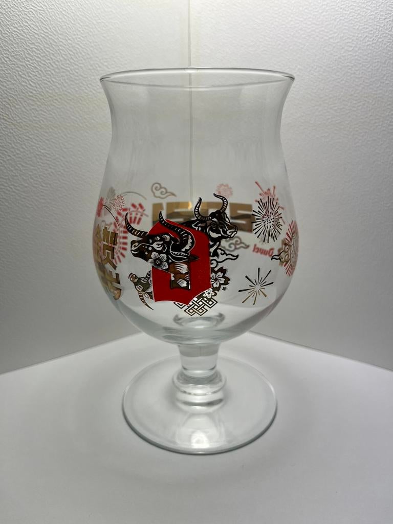 Duvel glas chinees nieuwjaar 2021 jaar van de os, Ophalen of Verzenden, Zo goed als nieuw