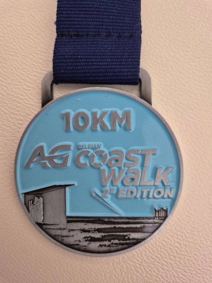 Medaille AG belgian coast walk 2021, Timbres & Monnaies, Pièces & Médailles, Enlèvement ou Envoi