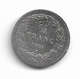 België: 1/4 frank 1834 (gelauwerd) = morin 35, Postzegels en Munten, Munten | België, Verzenden, Zilver, Losse munt, Zilver