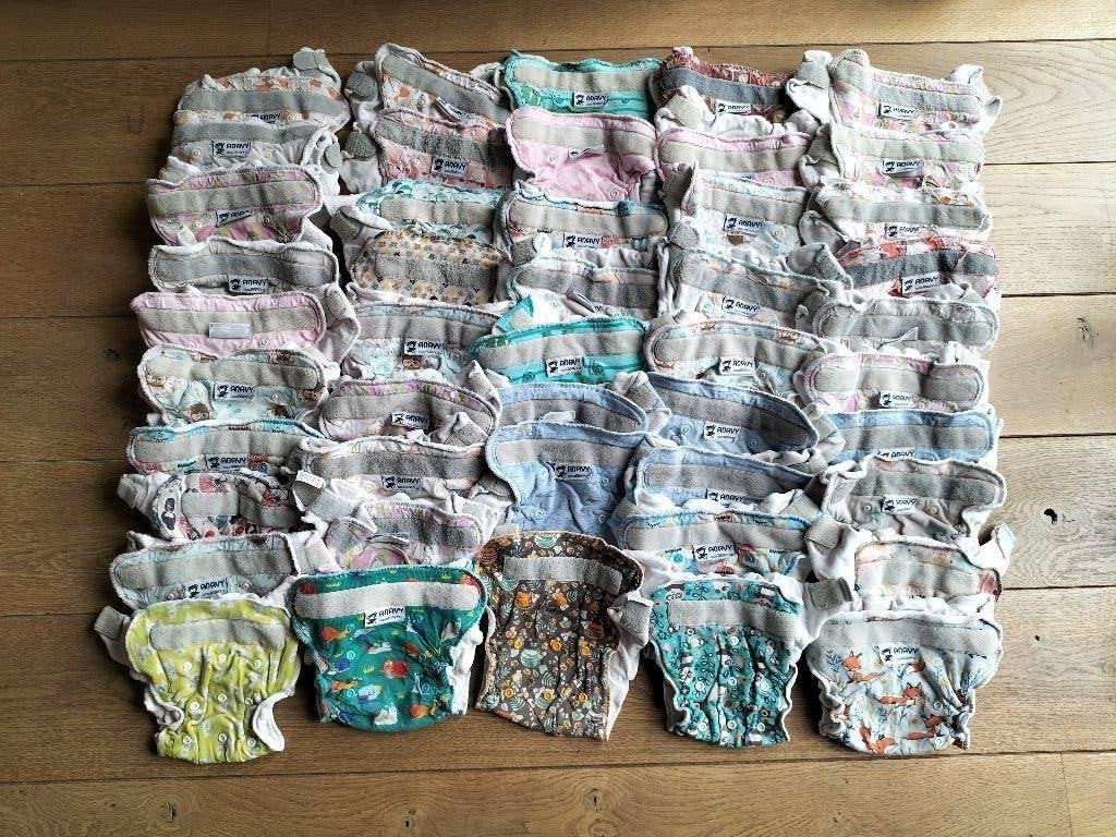 Grote set wasbare luiers, Kinderen en Baby's, Badjes en Verzorging, Ophalen of Verzenden, Gebruikt, Overige typen, Overige merken