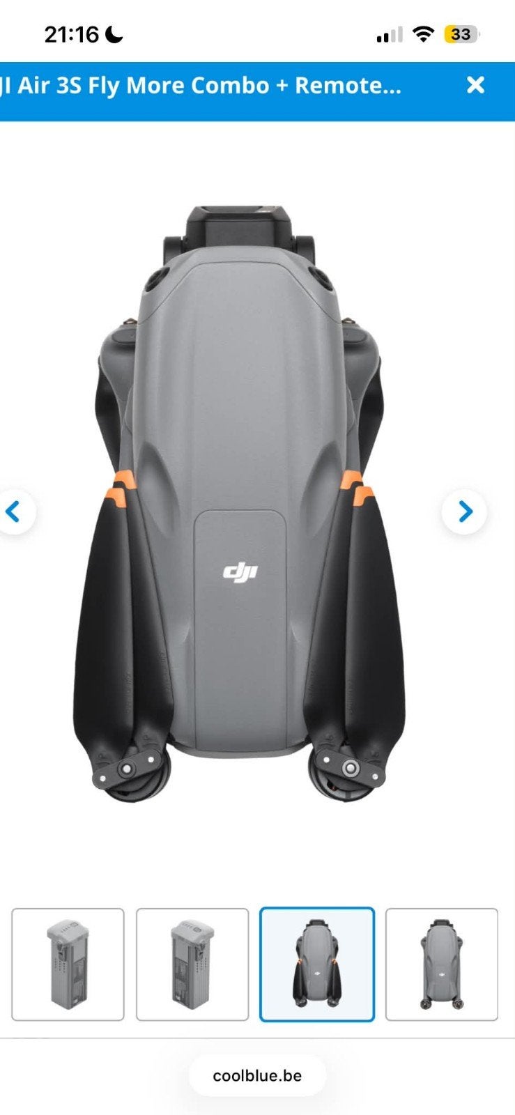 dji air 3s, TV, Hi-fi & Vidéo, 250 à 900 g, Maintien d'altitude, Comme neuf, Plus de 45 minutes
