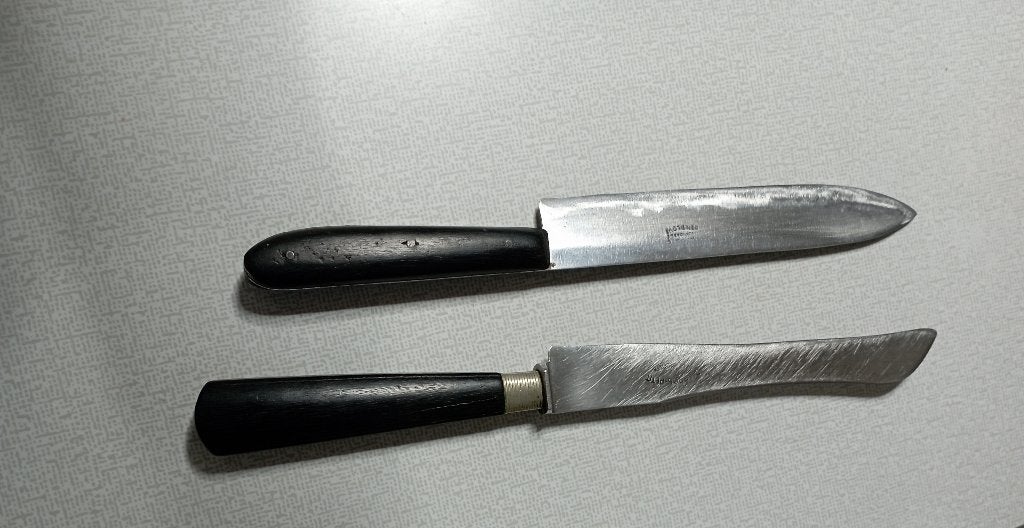 Gembloux 2 anciens couteaux Legros-petit et Bauduin, Antiek en Kunst, Ophalen of Verzenden