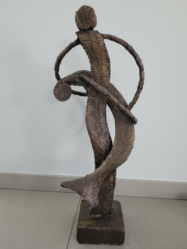 Bronskleurig beeld, Ophalen, Handgemaakt, 50 - 100 cm, Beeld