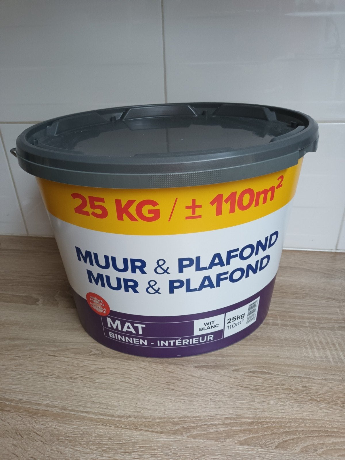 seau 25kg peinture blanche mur et plafond , neuf !, Enlèvement, Peinture