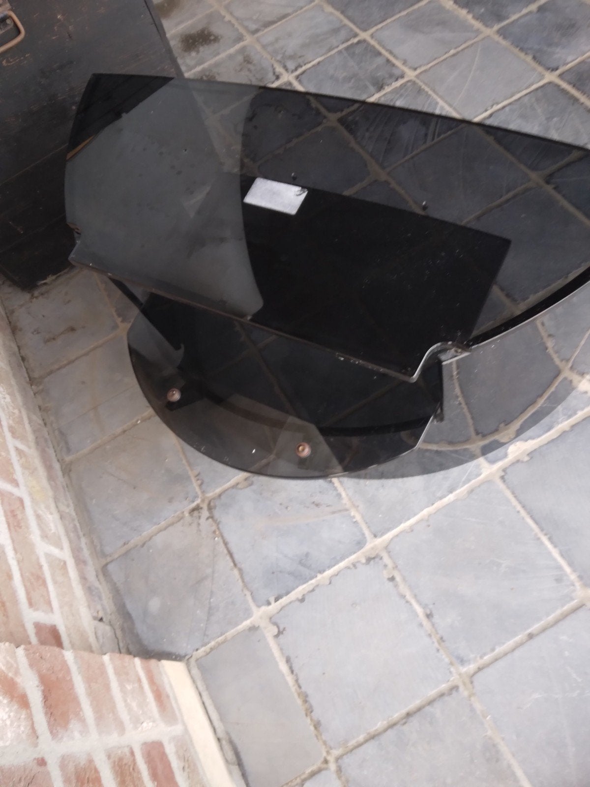 bruin gefumeerd glas tafeltje, Ophalen, Glas