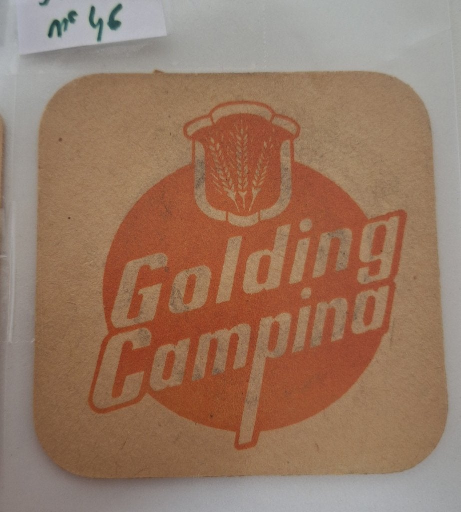 bierviltje vierkant Golding Campina oranje (nr46), Ophalen, Gebruikt, Viltje(s), Overige merken