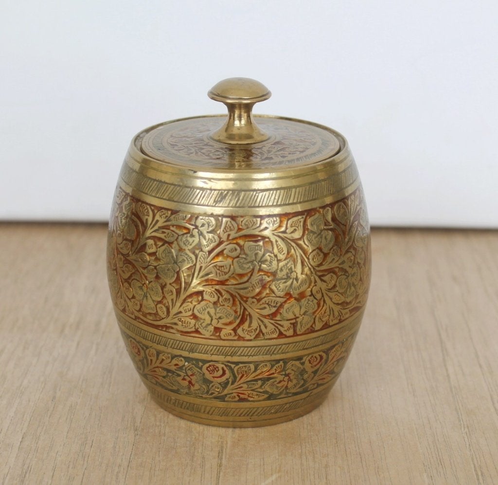 Indische vintage tonvormige pot, mid century - jaren 60, Ophalen of Verzenden