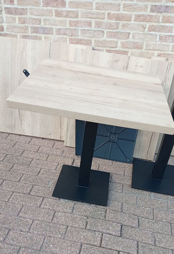 5x Tafel (bistrotafel) met zware metalen voet 80x80x76, Ophalen, 50 tot 100 cm, Vierkant, Tot twee personen