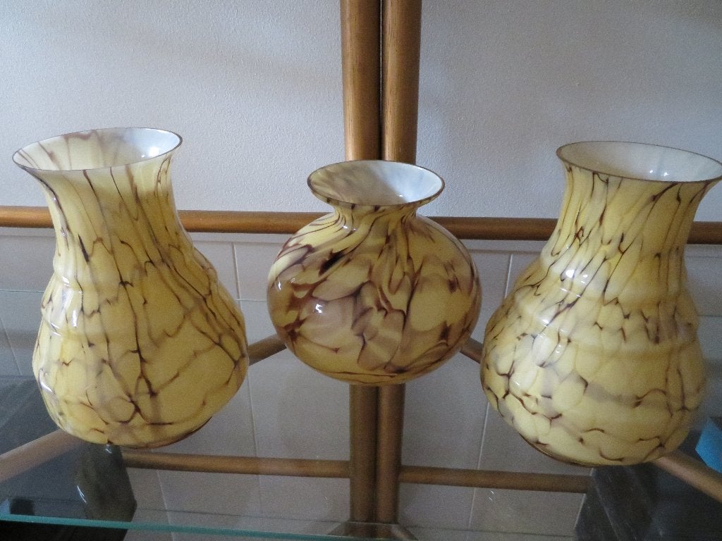 3 delige opaline vazen set, Antiek en Kunst, Ophalen of Verzenden