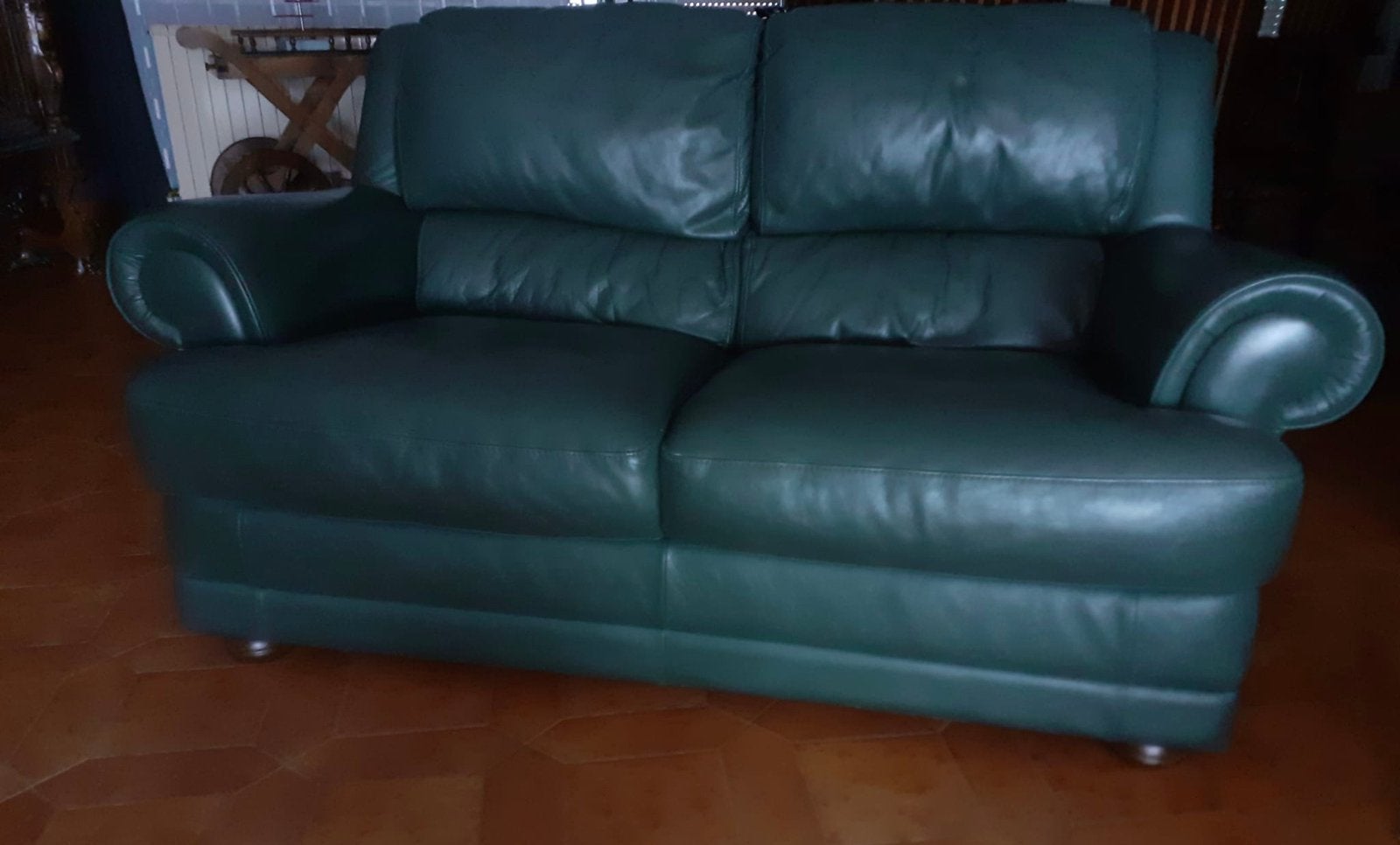 3-zits fauteuil en 2-zits leren fauteuil, Huis en Inrichting, Zetels | Zetels, Ophalen, Gebruikt, Vierpersoons of meer, Leer