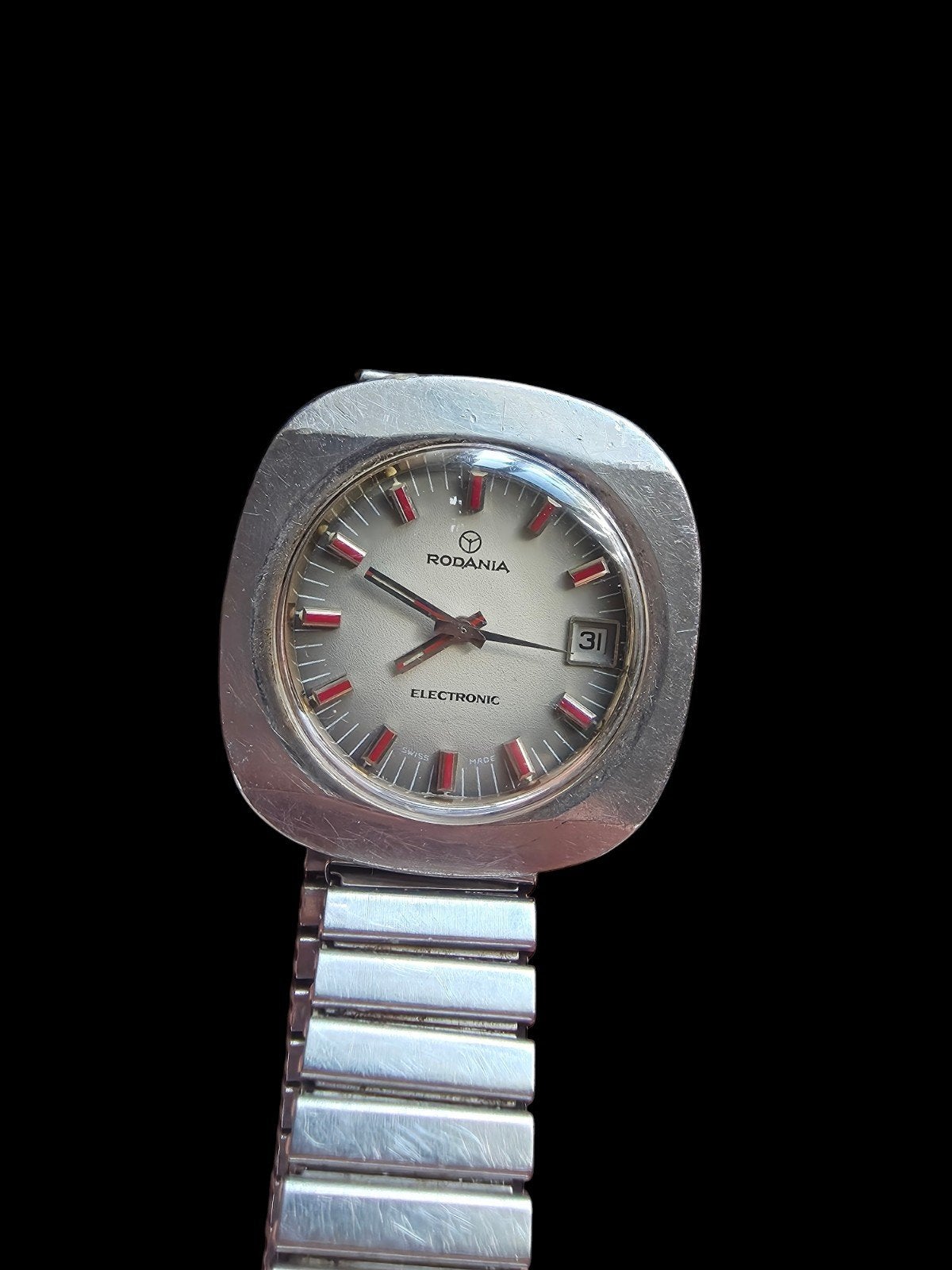 Montre Vintage Rodania Electronic - Modèle Déposé 2504.2 - A, Enlèvement ou Envoi