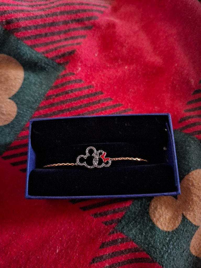 Swarovksi armband mickey en minnie, Ophalen, Zo goed als nieuw, Goud, Zilver