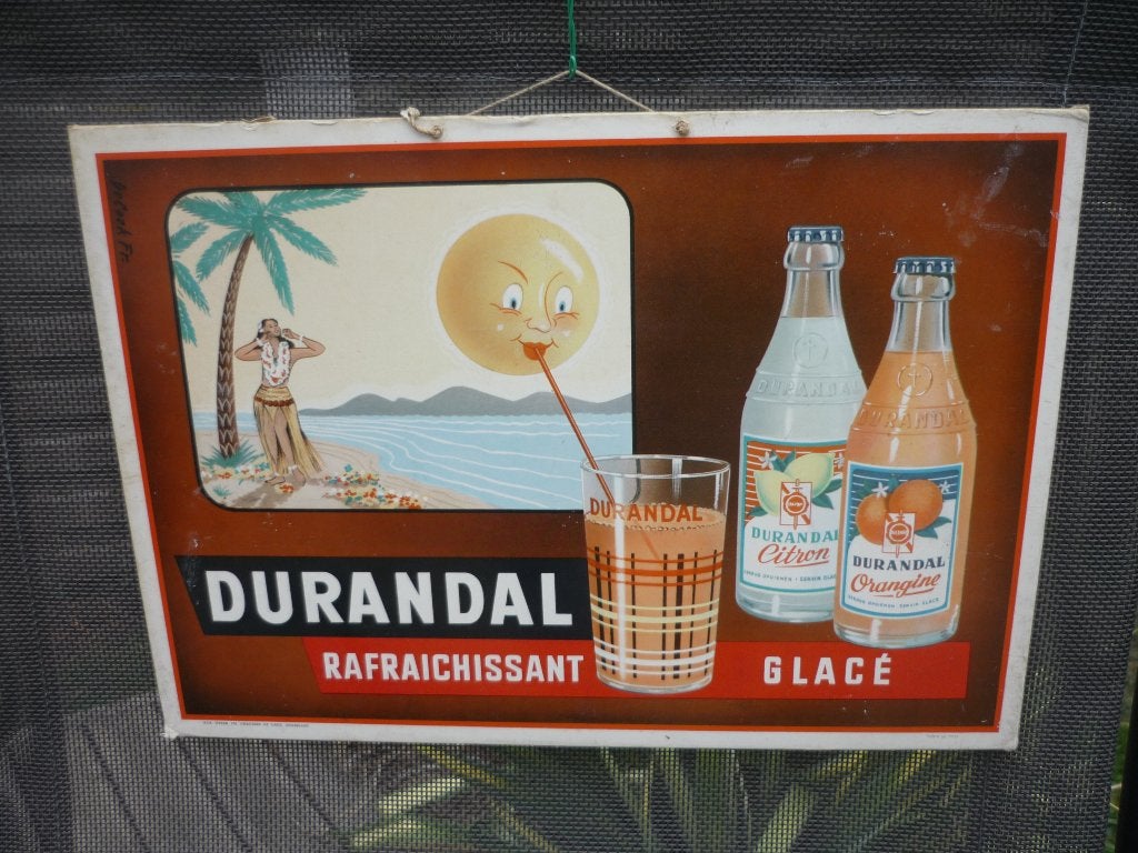 Carton publicitaire - Limonade Durandal - 1958, Enlèvement ou Envoi