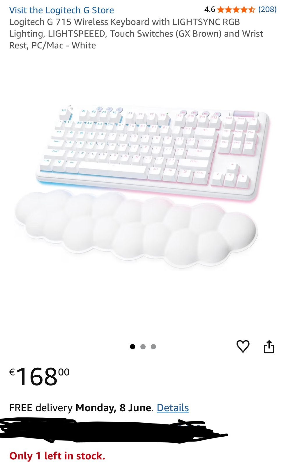 Rgb logitech G715 lightspeed wireless, Clavier gamer, Azerty, Comme neuf, Enlèvement