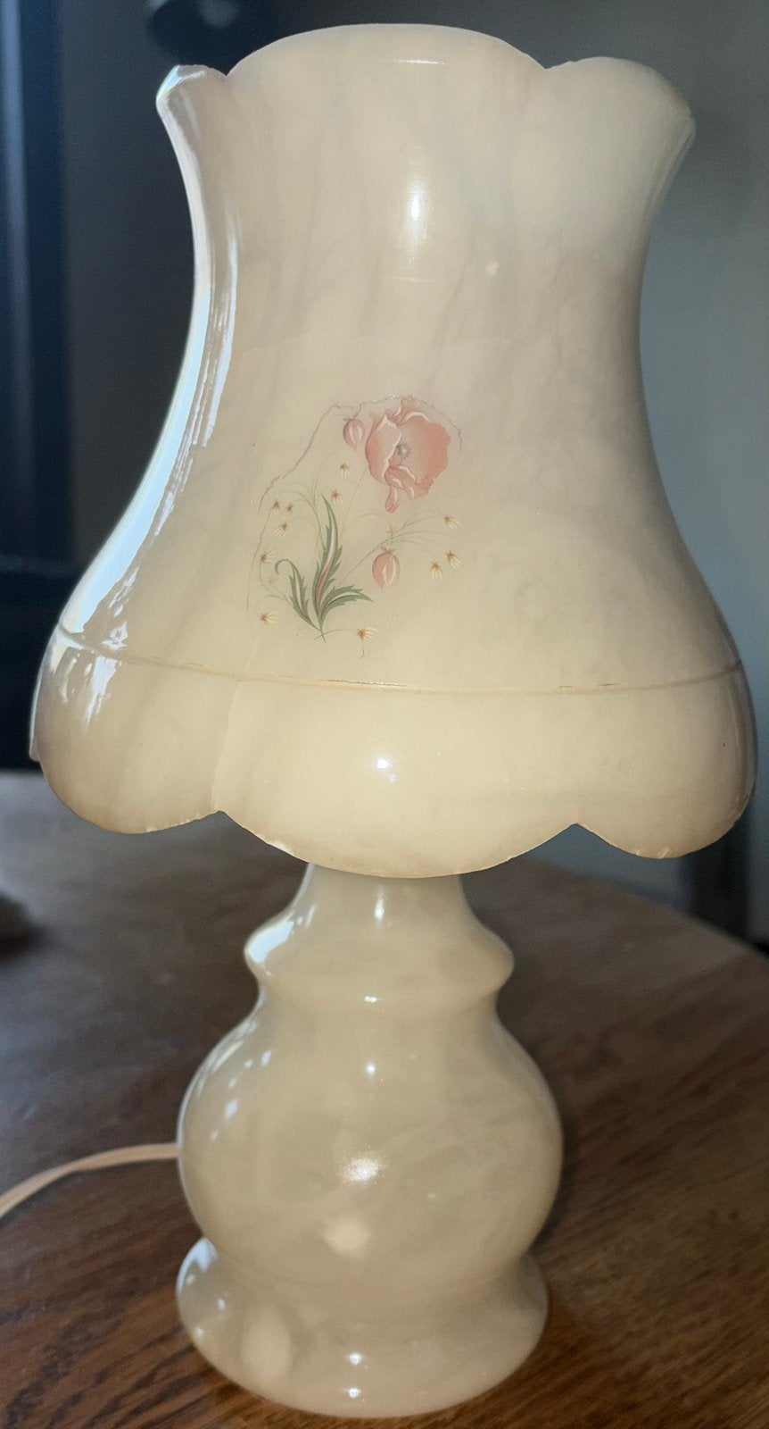 Te koop vintage tafellamp uit albast, Ophalen of Verzenden