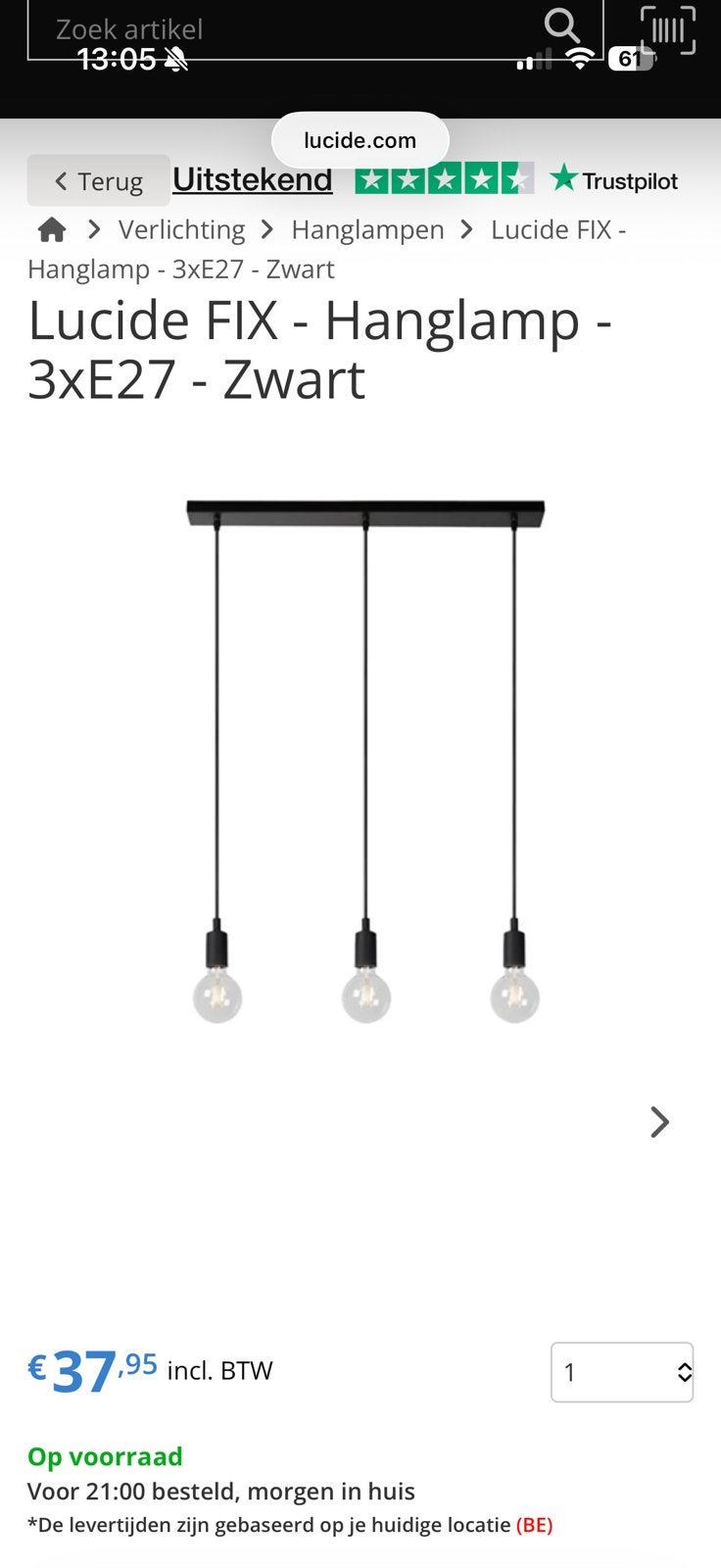Hanglamp Lucide Fix, Enlèvement, Comme neuf