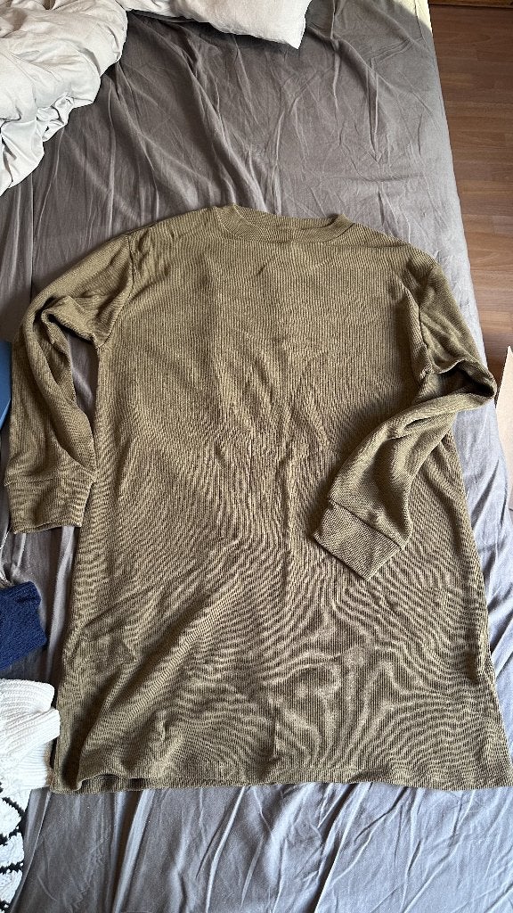 Sweaterjurk + lange wijd uitlopende geribbelde jurk, Kleding | Dames, Ophalen, Nieuw, Beige, Knielengte