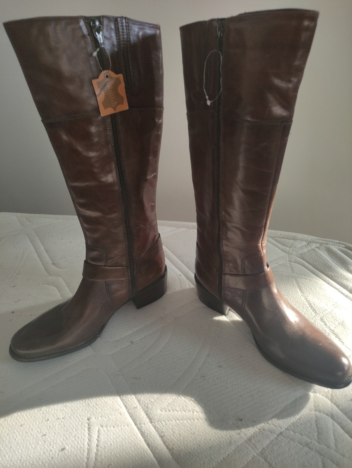 bottes en cuir, Neuf, Brun
