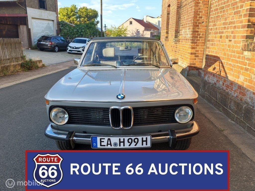 BMW 2002 Cabriolet | 1974 | Route 66 Auctions, Zwart, Bedrijf, Handgeschakeld, Overige carrosserie