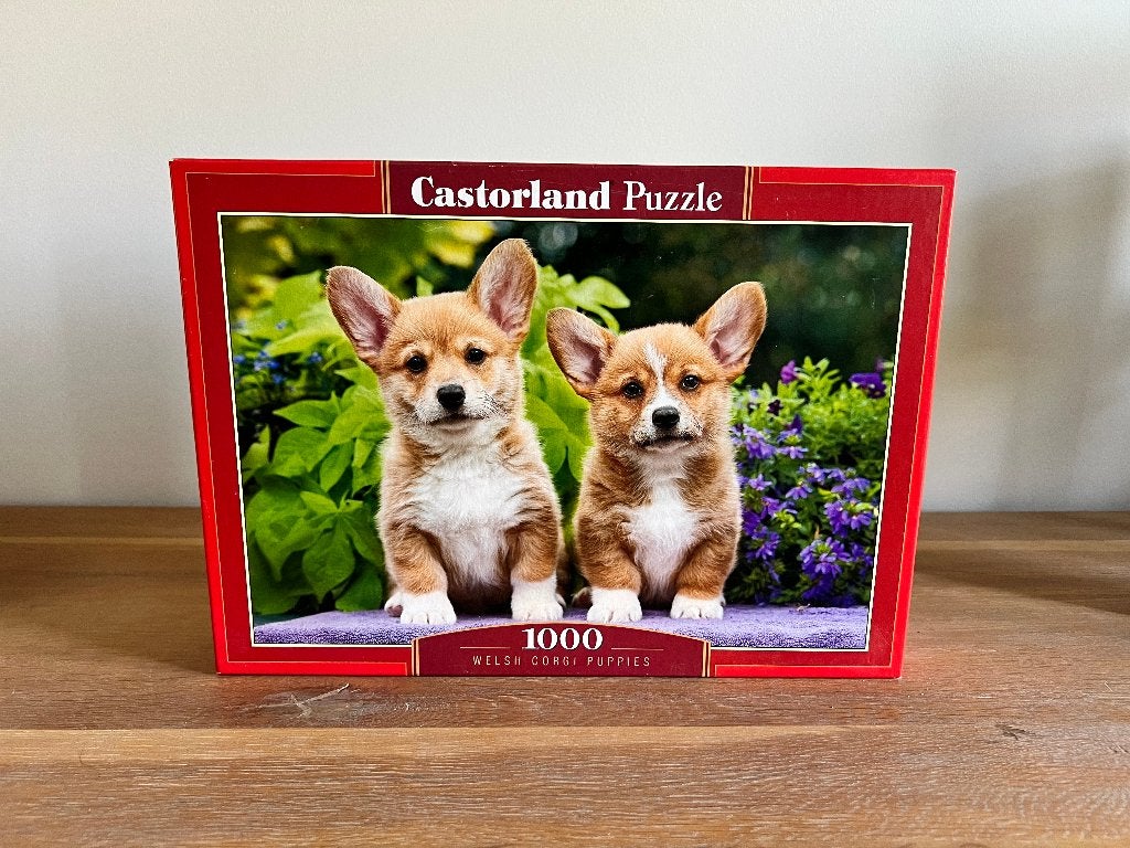 Puzzel Castorland - Welsh Corgi Puppies, Ophalen of Verzenden, 500 t/m 1500 stukjes, Zo goed als nieuw, Legpuzzel