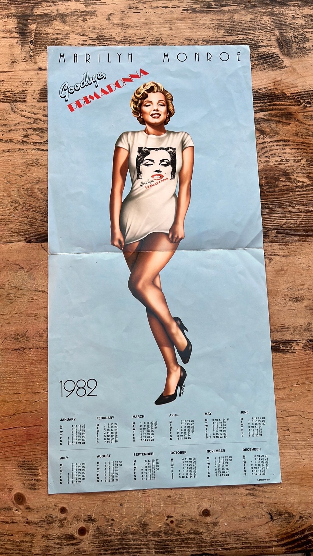 Kalender Marilyn Monroe 1982, Verzamelen, Posters, Ophalen of Verzenden, Gebruikt
