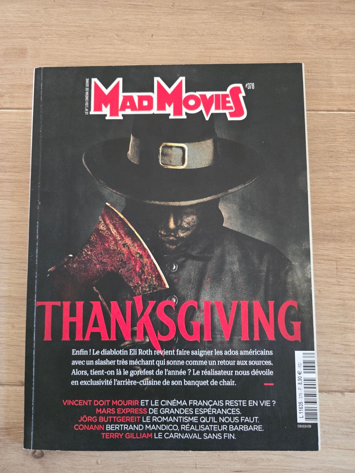 Mad Movies n376 – Novembre 2023 – Thanksgiving / Eli Roth, Enlèvement ou Envoi