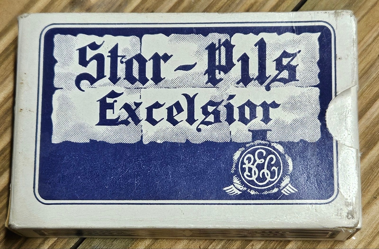 Star-Pils Excelsior vintage speelkaarten blauw
D, Ophalen of Verzenden