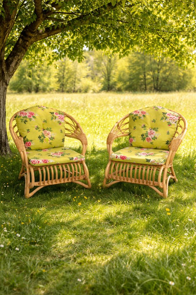 LENTE - Rotan - stoel / fauteuil - met kussen set NIEUW, Huis en Inrichting, Stoelen, Nieuw, Riet of Rotan, Overige kleuren, Ophalen