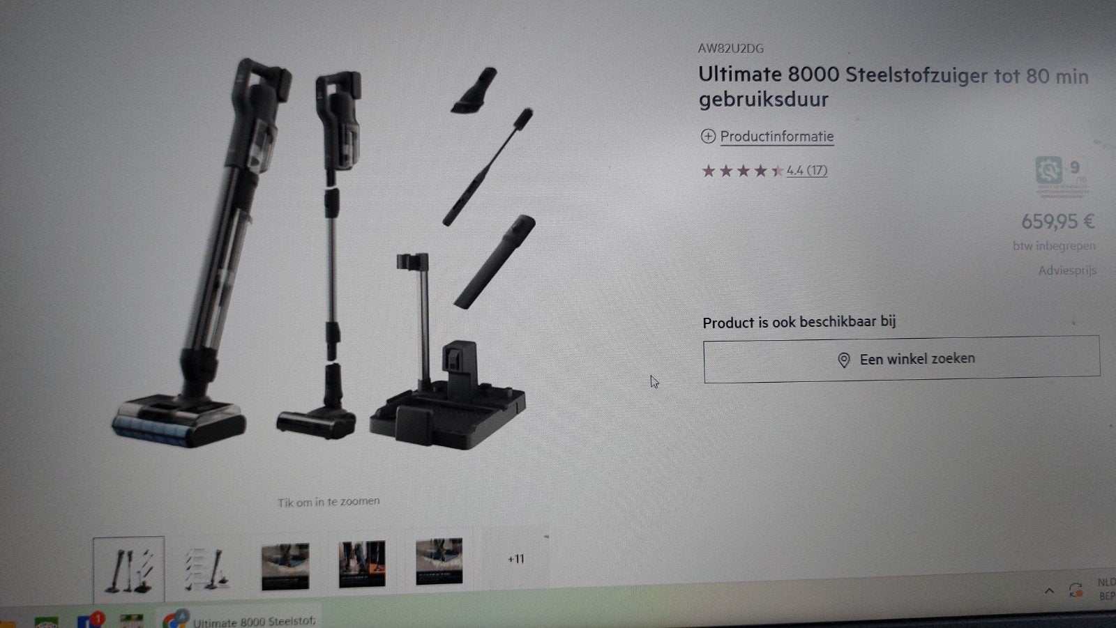 Steelstofzuiger met dweilfunctie AEG 8000  3- in -1(NIEUW), Ophalen, Dweilfunctie, Steelstofzuiger, AEG