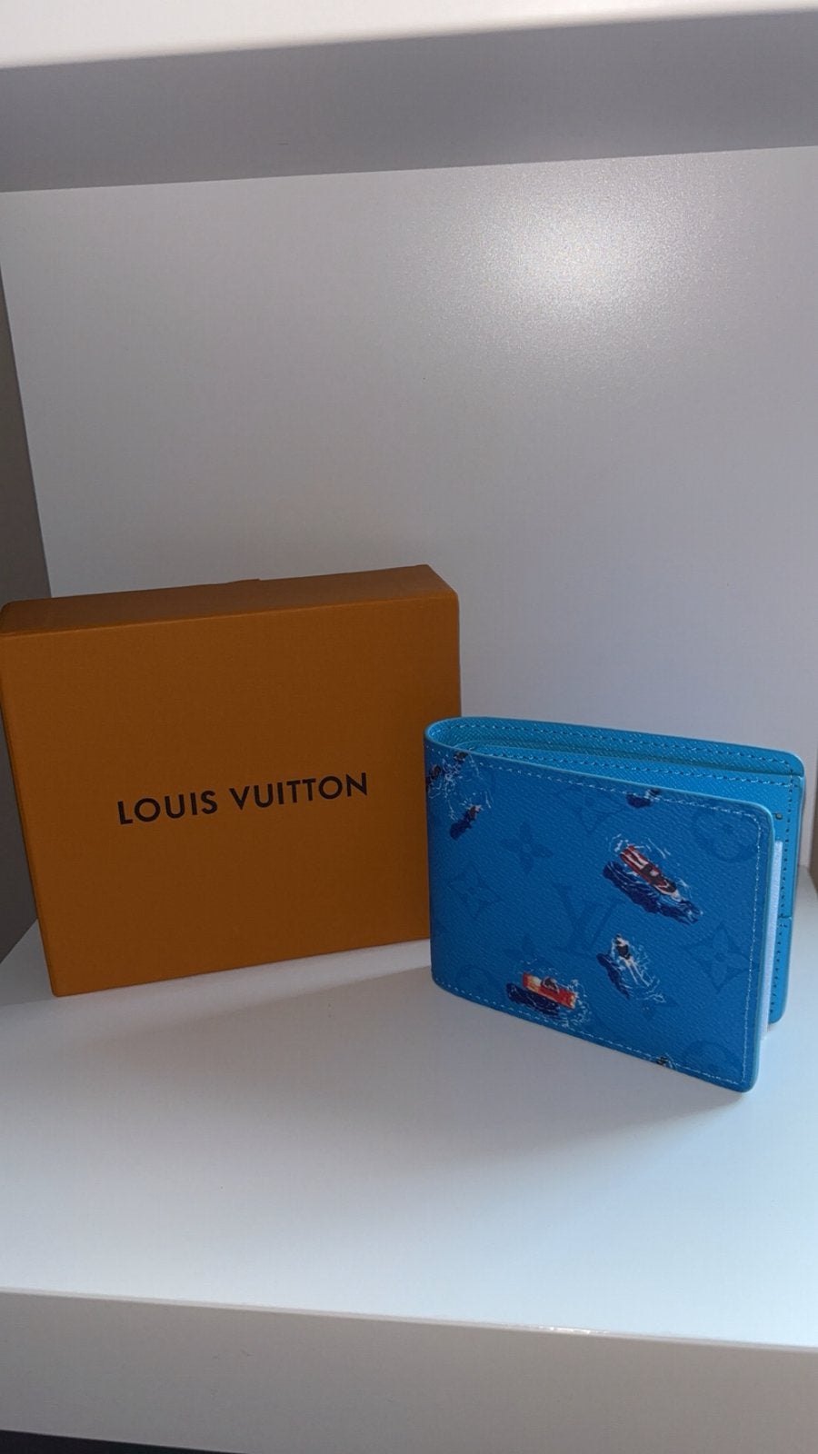 Lv Portemonnee, Verzenden, Nieuw, Blauw, Leder