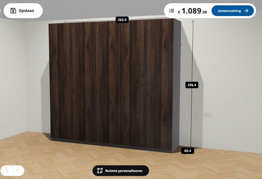Pax kast 4 maanden, Warm modern, Comme neuf, 100 à 150 cm, Enlèvement