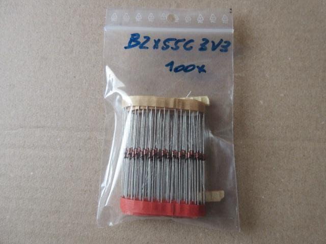 Pak van 100x nieuwe 3,3v BZX55C3V3 zenerdiodes, Ophalen of Verzenden, Nieuw