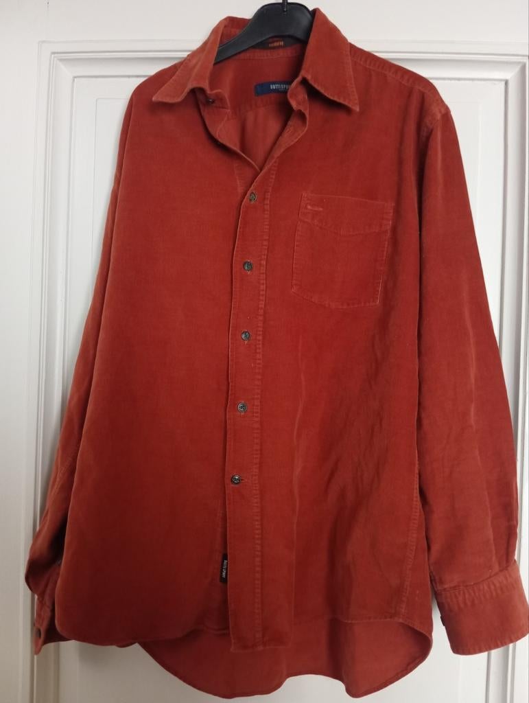 Dutti Sport oranjerood ribfluwelen hemd by Massimo Dutti, M, Ophalen of Verzenden
