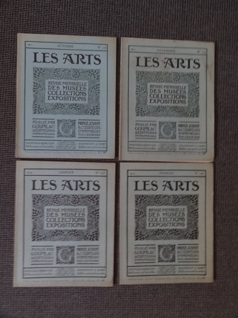 4 x les Arts nr 118, 119, 145 en 146 van1911 en 1914,128 blz, Verzenden, Gelezen, Schilder- en Tekenkunst