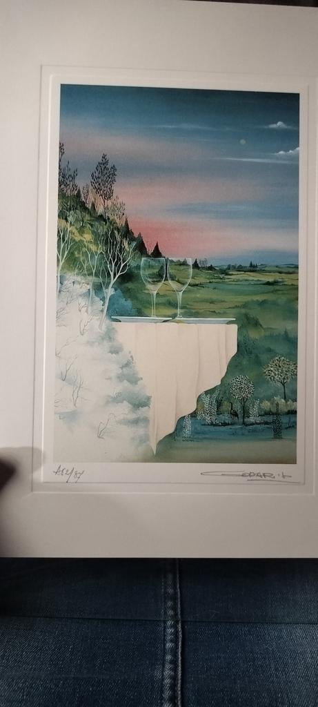 Mooie litho in surrealistische stijl, Antiek en Kunst, Kunst | Litho's en Zeefdrukken, Ophalen