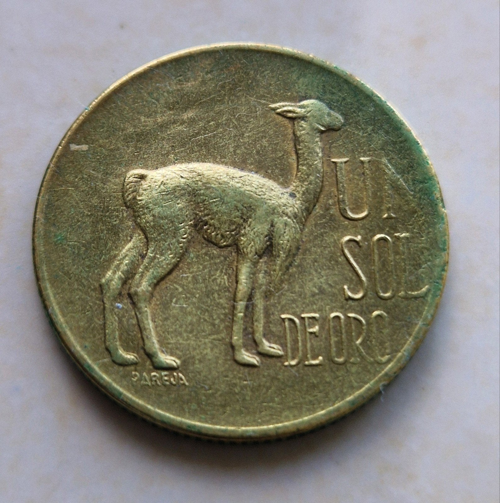 1974 Peru , 1 Sol de Oro Coin, Ophalen of Verzenden