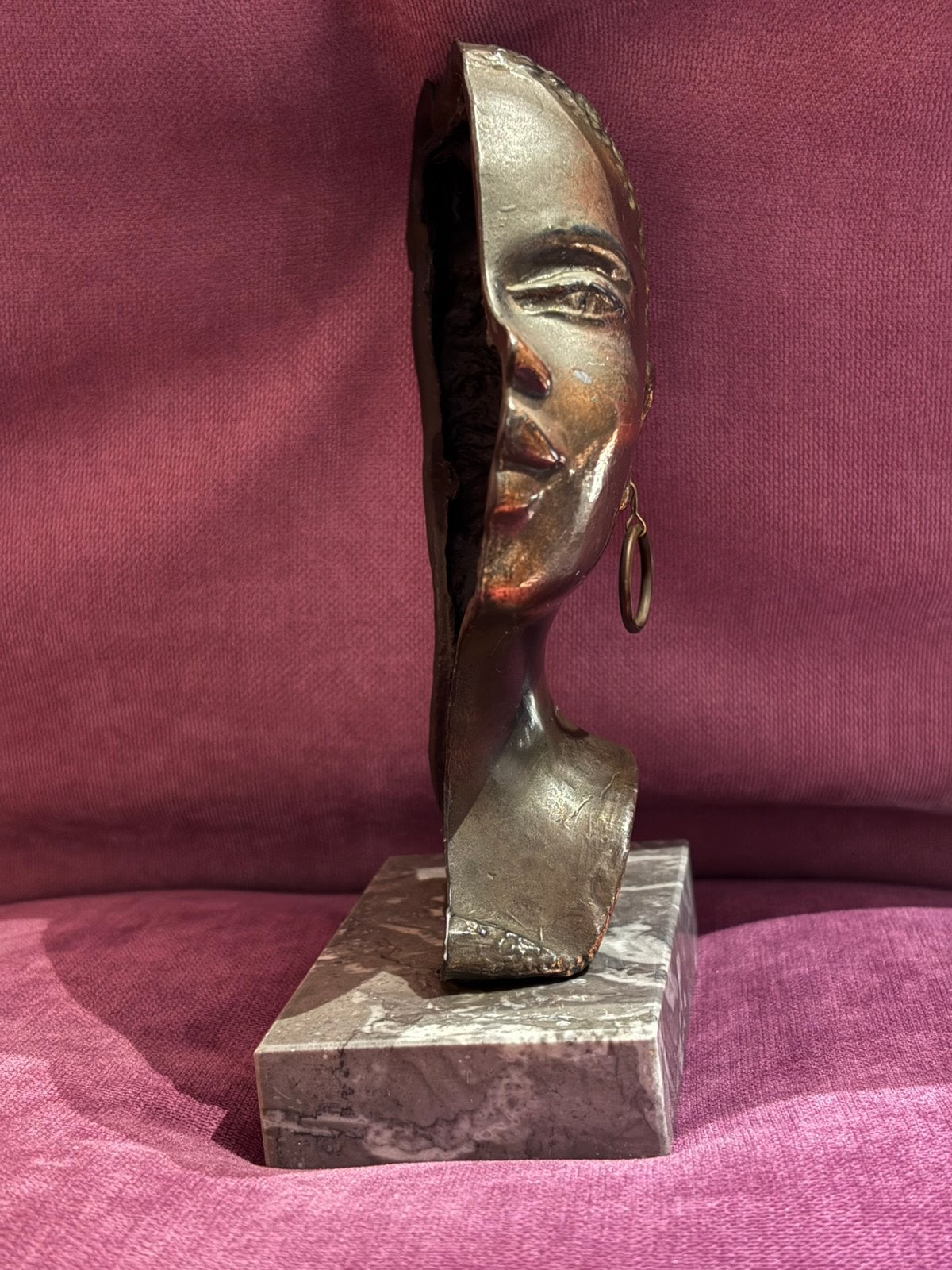 Buste femme d’Afrique vintage, Enlèvement ou Envoi, Moins de 20 cm, Europe, Matériau naturel
