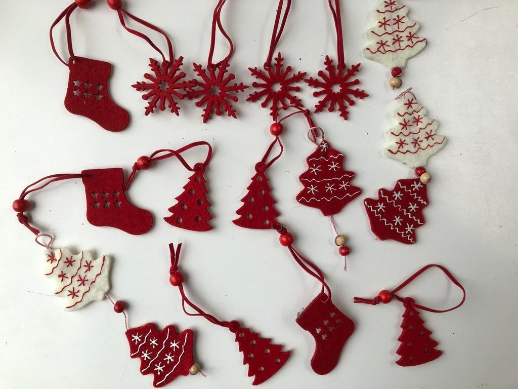 Kerst en kerstboom decoratie rood, Diversen, Kerst, Ophalen of Verzenden, Zo goed als nieuw