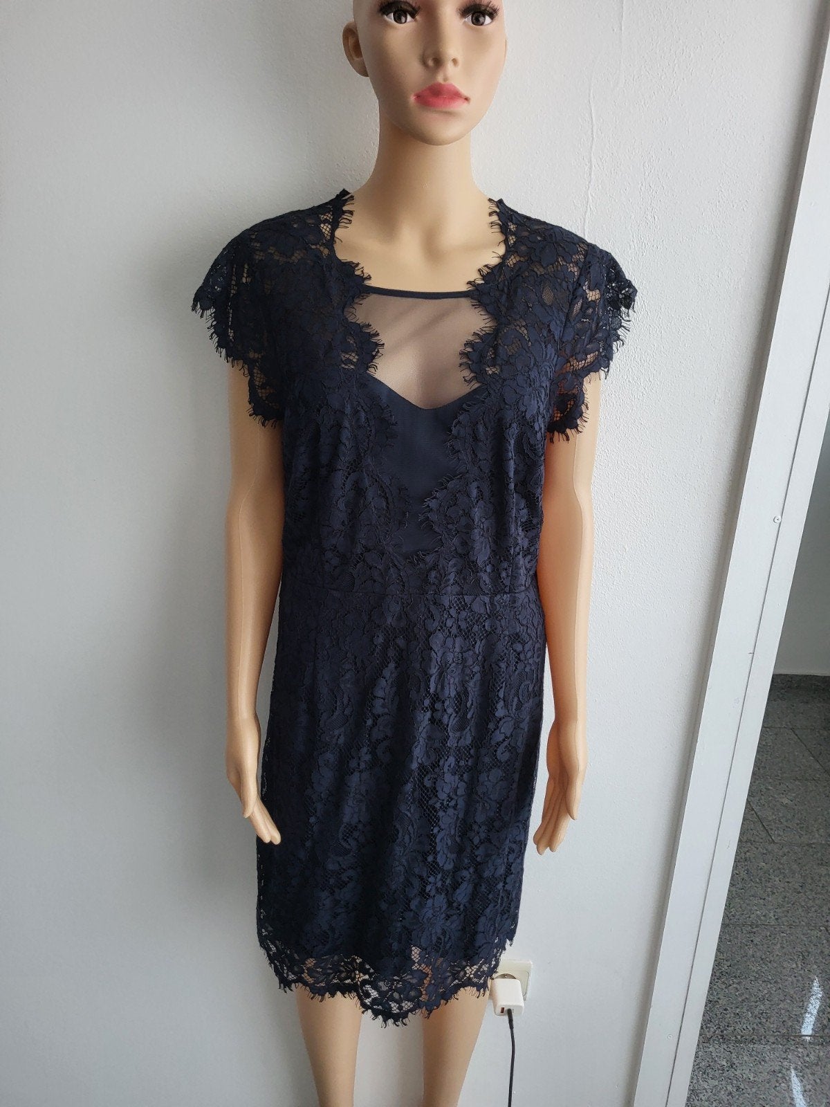 Donkerblauwe kanten elegant nette jurk
Gelegenheidsjurk maat, Ophalen of Verzenden