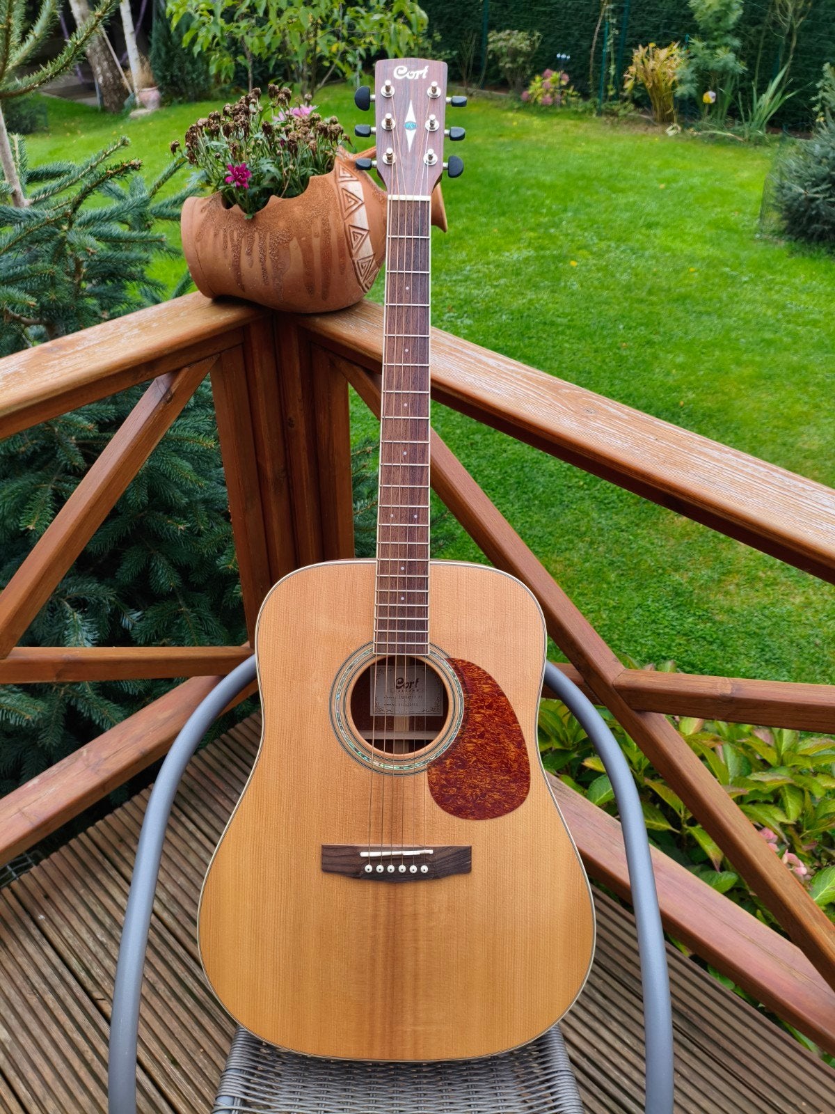 Cort Earth100 NS - Western gitaar + draagtas + Capo, Enlèvement, Comme neuf, Guitare Western ou Guitare Folk, Avec valise