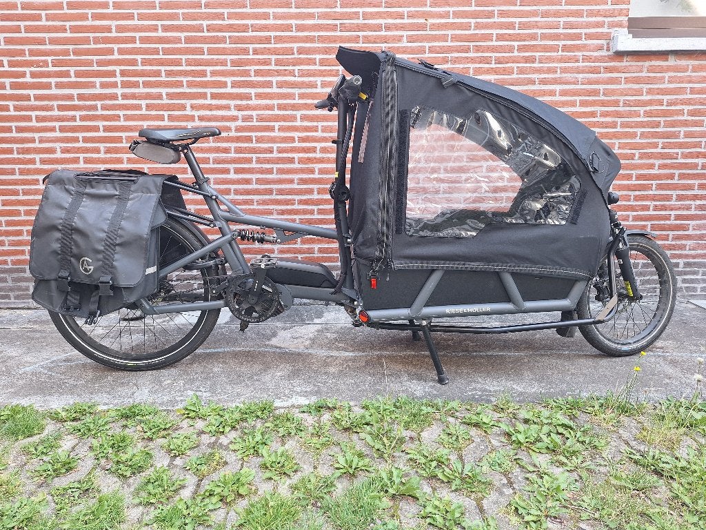 Riese & Müller elektrische bakfiets (25km/u), Gebruikt, Elektrisch, 2 kinderen, Schijfrem